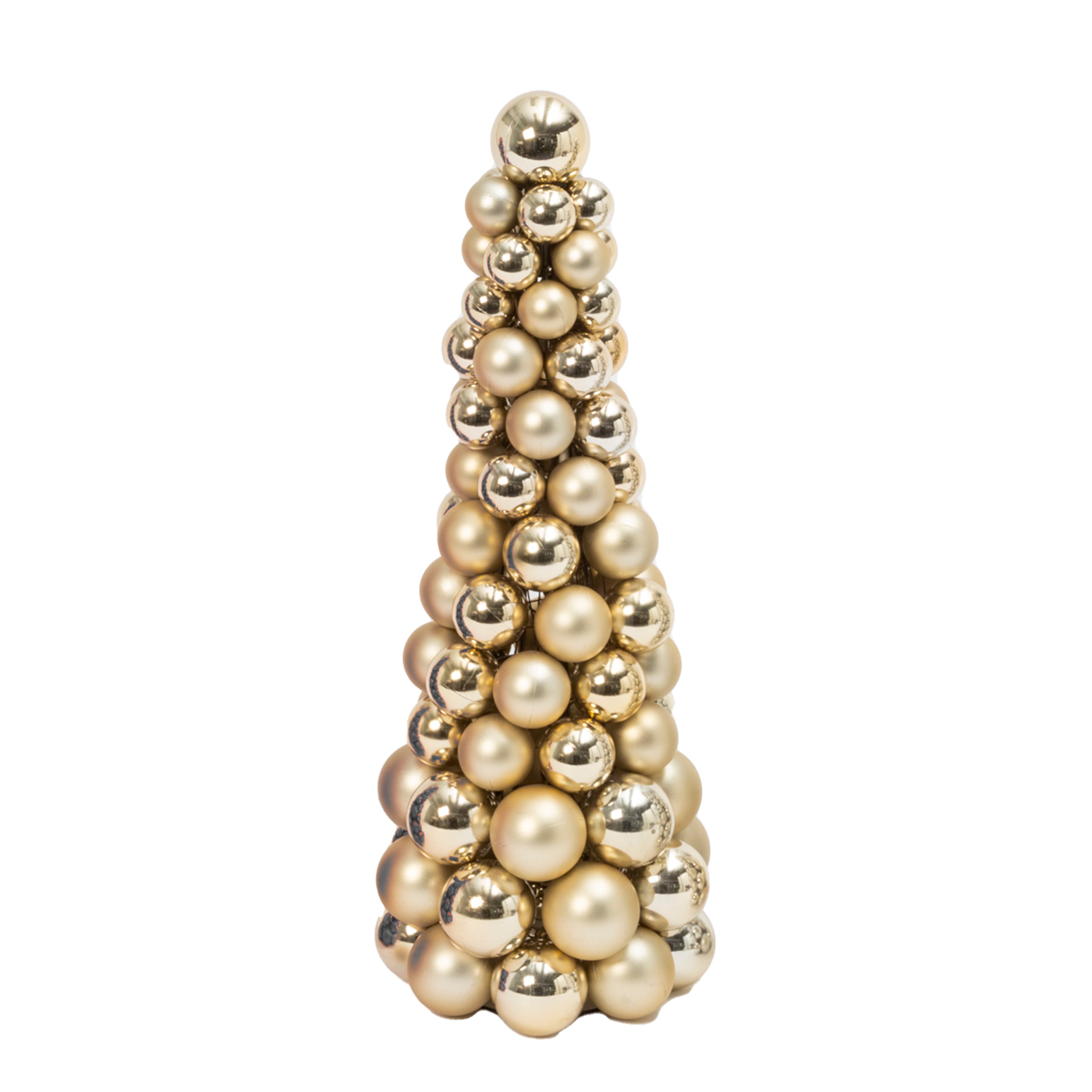 18 in Tall Gold Christmas Holiday Ornament Cone Tree Decor